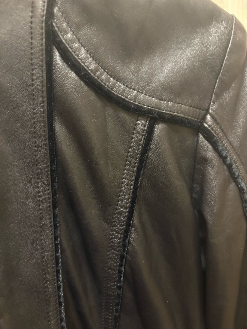 Anna Sui Black 100% Leather Zip Front Jacket Women’s Small Moto Designer - Picture 7 of 16